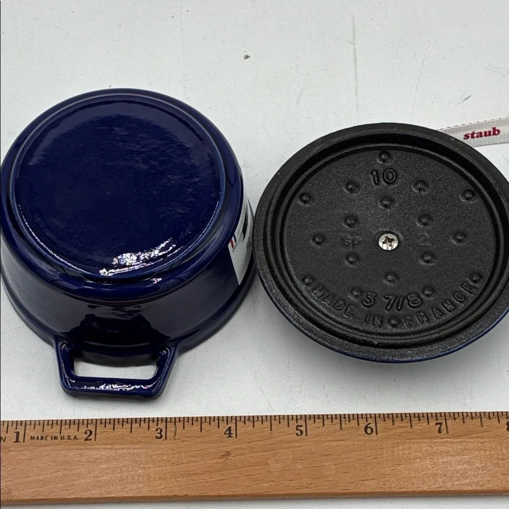 Staub 8oz Mini Round Dutch Oven with Lid Dark Blue